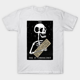 funny tarot card – The IT consultant (black on white) T-Shirt